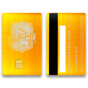 tarjeta metalizada hufflepuff