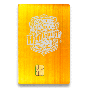 tarjeta metalizada hufflepuff
